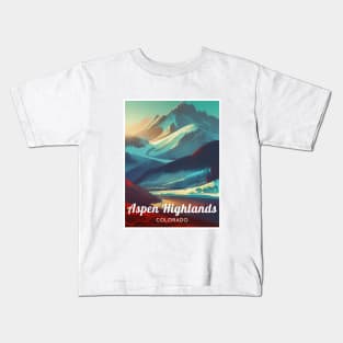 Aspen Highlands Colorado United States ski Kids T-Shirt